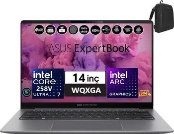 Asus Expertbook P5405CSA-WI7321TBS0D Intel Ultra 7 258V Aı 32GB 256GB SSD Arc 140V Windows 11 Home 14" Wqxga 400NIT IPS Taşınabilir Bilgisayar WI7321TBS0D04+Zettaçanta