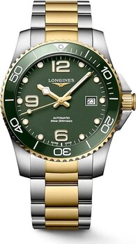 Longines HydroConquest L3.781.3.06.7 Çelik Kordon Yeşil-Altın Erkek Kol Saati