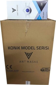 Ant Beyaz Ventilli Ffp2 Nr Toz İş Güvenlik Sanayi Boya Konik Maske - 25 Adetlik 18 Paket / Koli