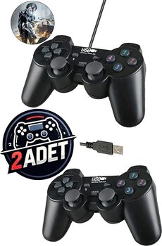 jetucuzal PL-2596 X2 İkili Usb Kablolu Joystick Gamepad Oyun Kolu Pc Tv Bilgisayar Laptop Uyumlu