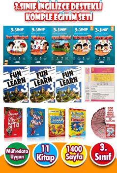 3.Sınıf İngilizce Destekle Komple Eğitim Seti - 1400 Sayfa - 11 Kitap