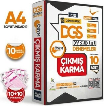 Karakutu Yayınları   2025 Dgs Ösym Çıkmış Soru Karma Kara Kutu Türkiye Geneli Deneme Çözümlü 10LU Sayısal - Sözel Deneme Paketi