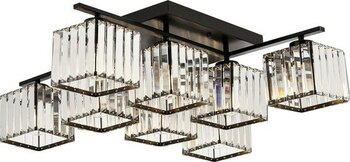 Avonnı AV-60230-8BSY Siyah Boyalı Modern Avize E27 Metal Kristal 80CM