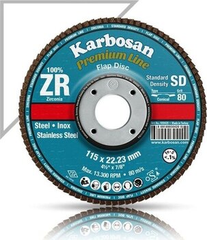 Karbosan Flap Disk Çelik Ve İnox Zımpara Zr 115x22.23/80 Kum Sd-konik 983465 10adet