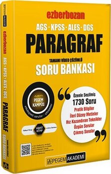 Pegem Akademi Yayıncılık AGS-KPSS-ALES-DGS Ezberbozan Paragraf Tamamı Video Çözümlü Soru B