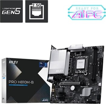 Msi Pro H810m-B Intel H810 Soket 1851 Ddr5 6400+(Oc)Mhz Matx Gaming (Oyuncu) Anakart