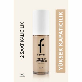 Flormar Perfect Coverage 100 Light Ivory 15 SPF 30 ml Fondöten