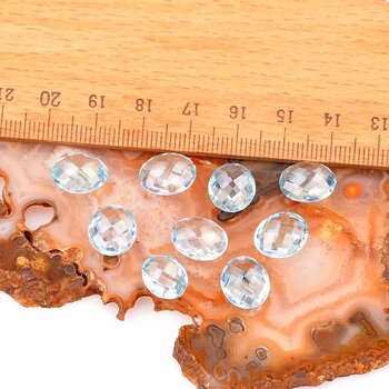 Taş Sandığı Mavi Topaz Taşı Faset Kesim - Yüzük ve Kolye Taşı