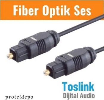 IRENIS Siyah 2 metre Toslink Fiber Optik Kablo