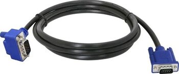 Keepro VGA 15 Pin Erkek Erkek 90 Derce L Tipi 1,5 m Siyah Kablo
