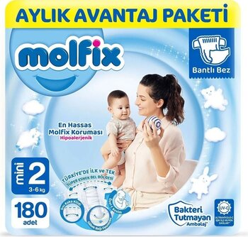 Molfix Bebek Bezi 2 Beden Mini Aylık Avantaj Paketi 180 Adet