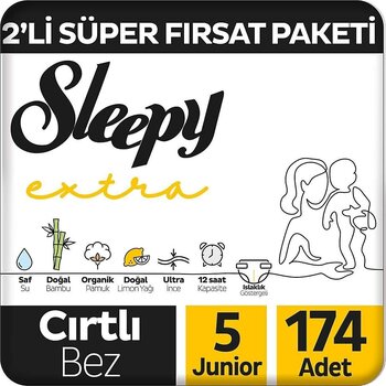 Sleepy Extra Günlük Aktivite 5 Numara Junior 174'lü Bebek Bezi