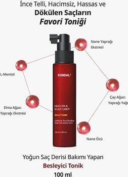 Kafein İçerikli Dökülme Karşıtı Saç Derisi Güçlendirici Tonik Kundal Scalp Tonic 100ml