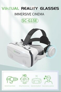 VR SHINECON G15E Vr Gözlük Kulaklık ile 3D Sanal Gerçeklik Gözlükleri 4.5-7.0 Inç Cep Telefonu Için Uyumlu