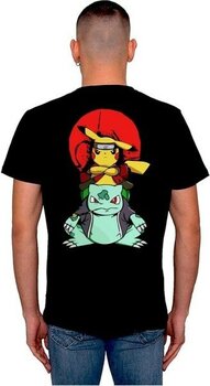 BUMETA Naruto Pikachu Balbazar Bulbasaur Anime Ninja Japanese Tişört  T-Shirt - M - Siyah