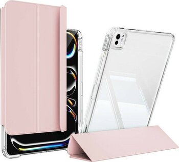​​apple iPad Pro 13 2025 M5 Kılıf Magnetik Ayrılabilen Airbagli Zore Sliding Tablet Kılıfı - Pembe A