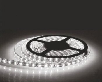 12 Volt 3 Çipli 5050 Dış Mekan Ip65 Beyaz Şerit Led M/60 Led 5 Metre