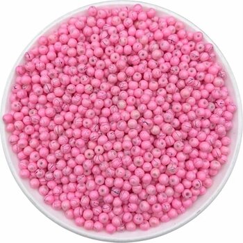 Hedef Bijuteri 4mm Üzeri Desenli Damarlı Pembe Cam Boncuk