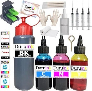 Duruınk HP 4658 5230 302 500 ml + 3x100 ml Siyah + Renkli Mürekkep Kartuş Dolum Seti