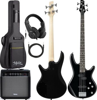 Midex MBG-400BK-25AMP 4 Telli Bas Gitar ve 25W Amfi Gigbag Kulaklık Set - Siyah - 400BK-25AMP