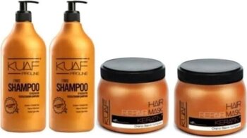 Kuaf Tuzsuz Şampuan 2 X 1000 ml Keratin Saç Bakım Maskesi X 2 Adet