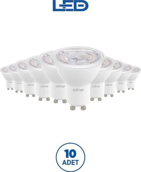 Rtl11121-10 Rother Gu10 Led Spot Ampul 6w 540 Lümen 3000k Sarı Işık Enerji Tasarruflu Ampul 10 Adet