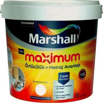 Marshall Maximum Silikonlu Silinebilir Iç Cephe Boyası 15 Lt - Damla Sakızı