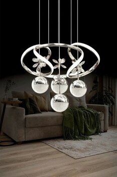 Luna Lighting Zümrüt Model Salon Yatak Yemek Odası Mutfak Krom Kaplama Modern Led Avize 3 1 Krom Ledli Avize - 4