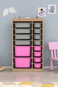 Pratico Montana Xs 14 Sepetli Dolap Çok Amaçlı Dolap 2d4k8u Pembe Gri - Pembe - Gri