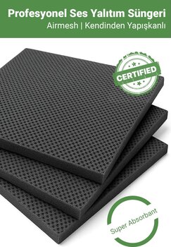 Arnee 5 Adet Air Mesh Ses Yalıtım Süngeri 50x50 cm Yapışkanlı Akustik Ses Yalıtım İzolasyon Paneli 20 mm