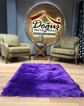 Doğuş Peluş Halı A Post Düz Kesim Mor - Renkli - 80 x 150 cm