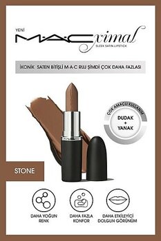 MAC MACximal Sleek Satin Lipstick İkonik Saten Bitişli Ruj-STONE 3.5GM