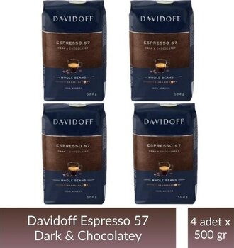 Davidoff Espresso 57 Çekirdek Kahve 500 gr x 4 Adet