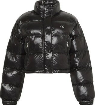 Calvin Klein Shıne Crop Puffer Jacket Kadın Mont LV047D504GUB1 - XL - Siyah