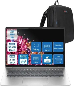 Hp Probook 4 G1ı Intel® Core Ultra 7 255U 96Gb Ddr5 2Tb Ssd 14" Wuxga (1920 X 1200), Ips 300 Nits Freedos Taşınabilir Bilgisayar C9fh1etf29+Zettaçanta