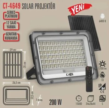 Cata CT-4649 200W Solar Led Projektör