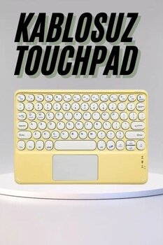 Teknodayım Profesyonel Wifi Q Klavye Bluetooth Klavye Touchpad 10.8 Inç - Sarı