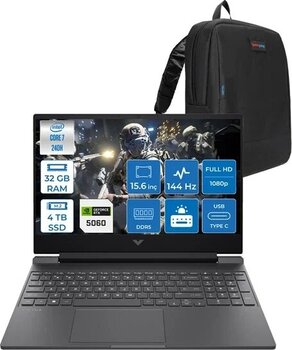 Hp Victus Intel Core I7 240H 32Gb Ddr5 4Tb Ssd 8Gb/Rtx5060 15.6" Fhd 144Hz Ips 62.5% Srgb Windows 11 Pro Taşınabilir Bilgisayar Bv7w9eah12 + Zettaçanta