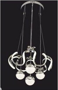 Crystal Palace LED Avize - Ledli Avize - 4lü Taşlı Sarkıt Avize - Salon Avizesi - Ledli Lamba - 50*100CM - Gri - Gümüş