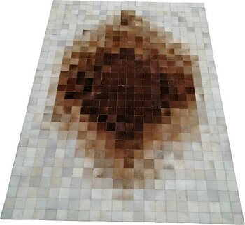 Dericibey Kahverengi & Krem Dana Derisi Patchwork Halı 240 x 340 cm