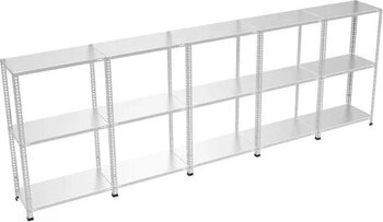 3 Katlı 5'Li Galvaniz Çelik Raf 59 x 93 x 100 cm Depo Rafi