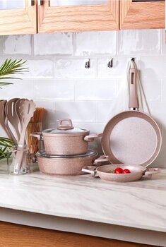 Karaca Biogranit Rosegold 11 Parça Tencere Seti