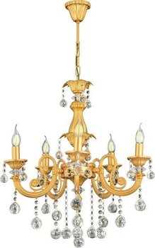 Trendylight Sultan 5 Kollu Sarı Renkli Kristal Taşlı Avize
