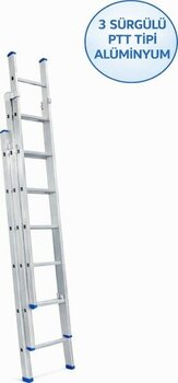 Ege Akrobat 3 Sürgülü 2 Metre 3x6 Basamak Metre Alüminyum Merdiven | Teleskopik | Profesyonel Kullanım