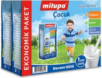 Milupa Çocuk Devam Sütü İçime Hazır 200 ml 6 Lı Paket 1 Yaş+ 2 Adet