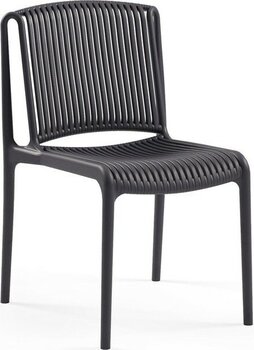 Divona Home Nes Polipropilen Kolsuz Plastik Bahçe Sandalyesi 4 Adet - Antrasit