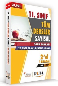 Eğitim Dünyası 11. Sınıf Tüm Dersler Sayısal Soru Bankası ve 25 Deneme 2 si 1 Arada