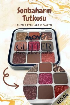 Mov 9 Lu Glitter Göz Farı Paleti No:03 Mat & Işıltılı Tonlar 04