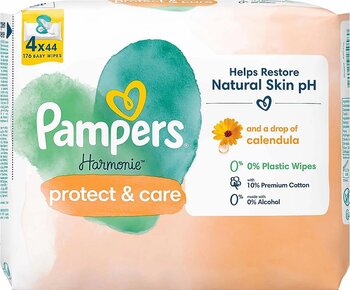 Prima Pampers Harmonie Protect&Care 44 Yaprak 4'lü Paket Islak Mendil
