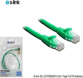 S-Link SL-CAT606GR 0.6 m Yeşil Cat6 Kablosu